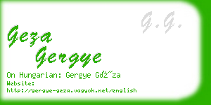 geza gergye business card